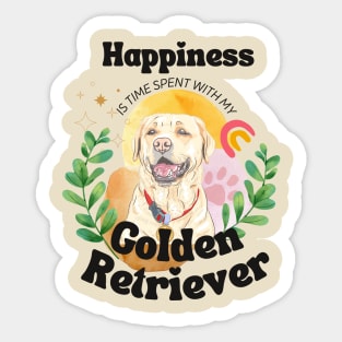 Happiness with English Mini Golden Retriever Mom Dog Mom Goldador Golden Mom Sticker